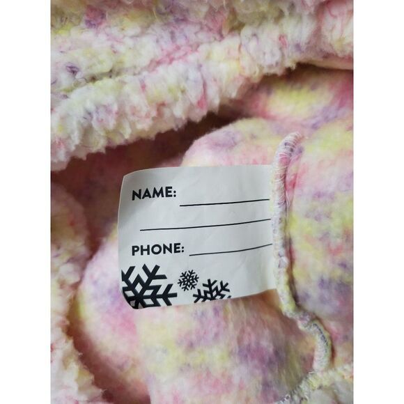 Justice Cotton Candy Pastel Multicolor Hooded Half Zip Sherpa Pullover in Blush - Picture 10 of 11